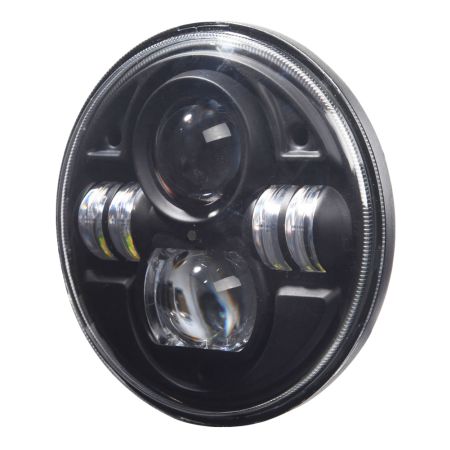 LED Headlamp, 7" round, 12/24V, RHD Bx1