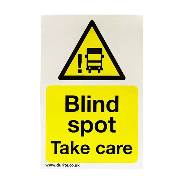 'Blind Spot Take Care' Safety Sign, Landscape. Pk1