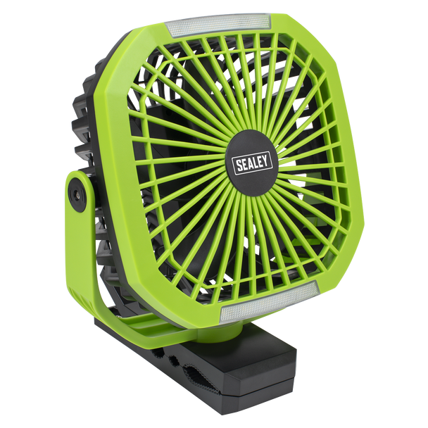 8" Small Portable Clip Fan with Worklight 4-Speed