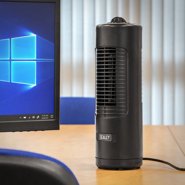 12" Small Oscillating Desk Tower Fan 2-Speed 230V