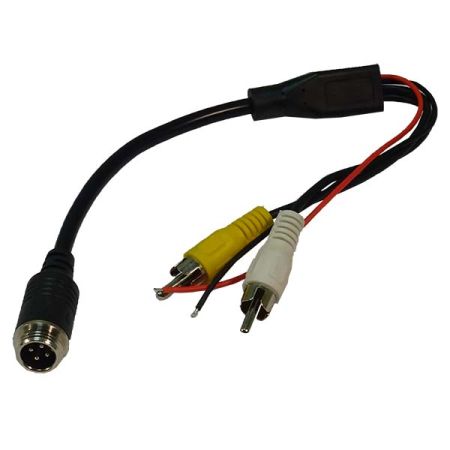 CCTV Adaptor for DAF. Male 4 PIN to Male RCA 0.15M Bg1.