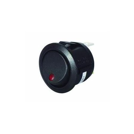 Switch Rocker Round On/Off Red LED 12/24 volt bg1