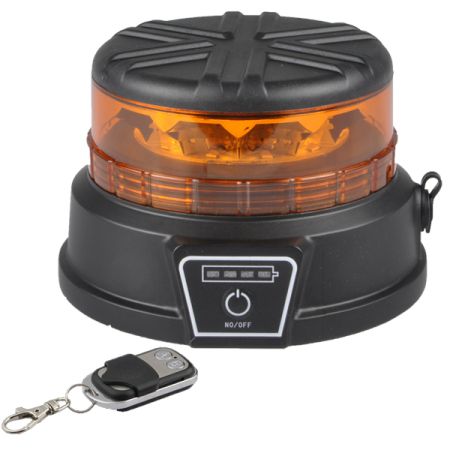 Rechargeable Remote LED Beacon 7.4V 5200mA Amber Mag Base. Bx1