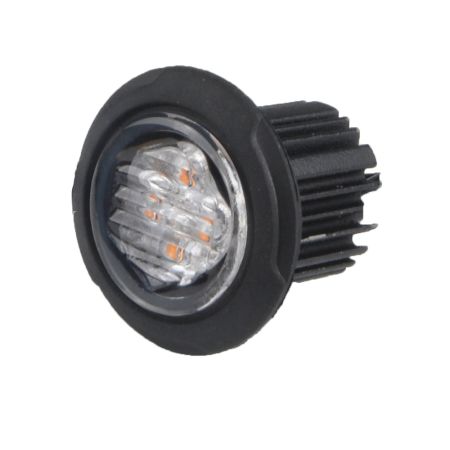 R65 LED Round 25mm Warning Light 4 Amber 12/24volt Bx1