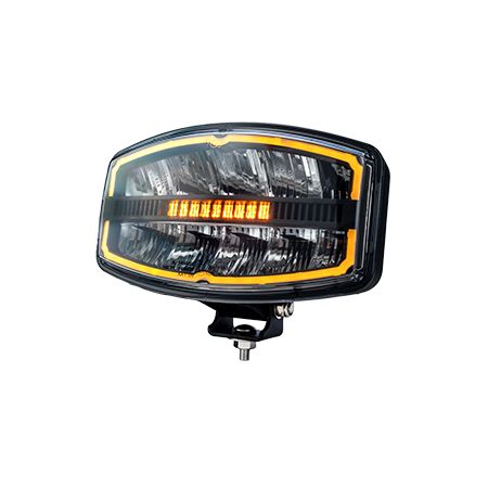 Amber/White Driving Lamp 12/24V with R65 Amber Warning Light Bx1