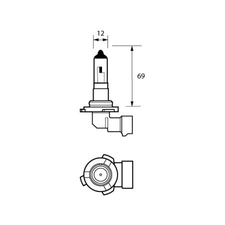Bulb 12V 51W HB4 RT/ANG HALOGEN Pk10