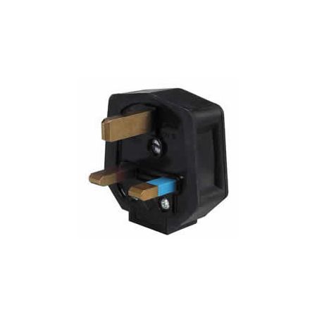 Plugtop 13 amp Mains Fused Black Rubber Bx10