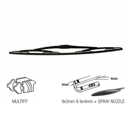 CV Wiper Blade 24" 600mm with Washer Nozzle, Hook