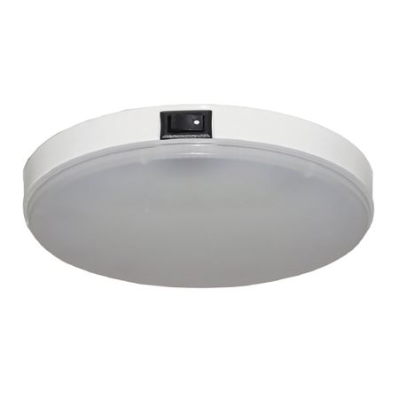 Roof Lamp LED Round White with switch, 12/24V pk1