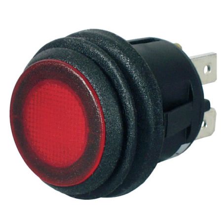 Switch Rocker Round On/Off Red LED 12/24v Int Lamp pk50