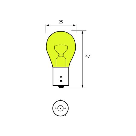 LED Bulb 12V Yellow BAU15S Pk2