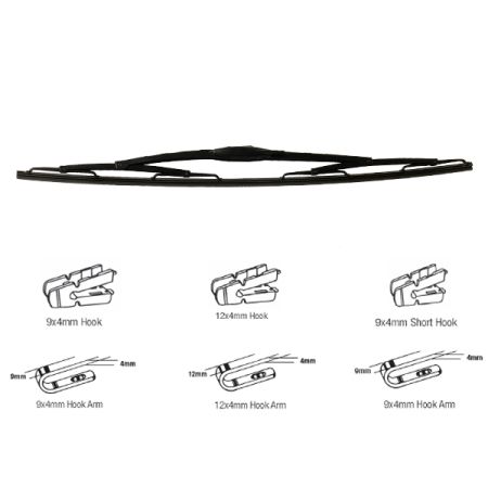 CV Wiper Blade 28" 700mm Short Hook