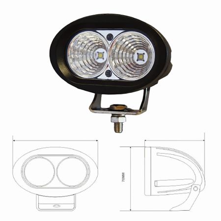 Work Lamp Flood 2 LED 12/24/48 volt Bx1