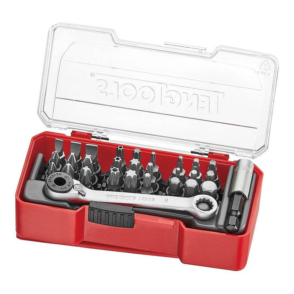 Teng Tools 29-Piece 1/4 in Square, Hexagon Screwdriver Bit Set